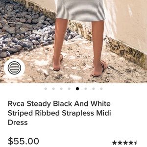 Steady black and White Ribbed RVCA strapless midi dress